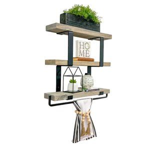 3-Piece 20" Tiered Shelf with Towel Bar